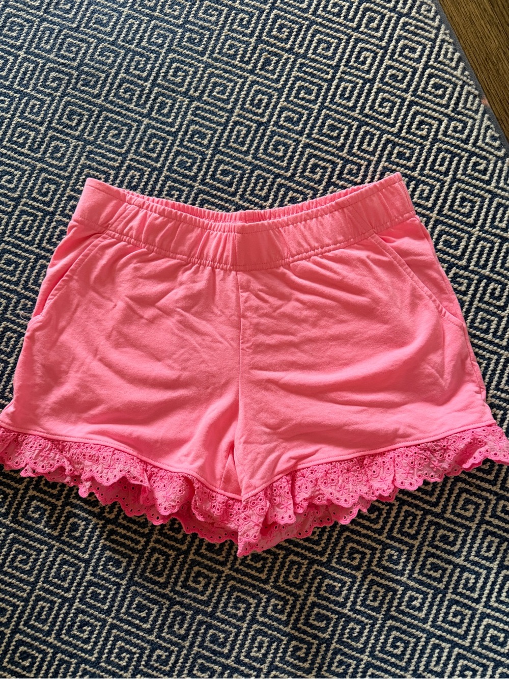 Lilly Pulitzer Coral Pink Lace-Trim Lounge Shorts